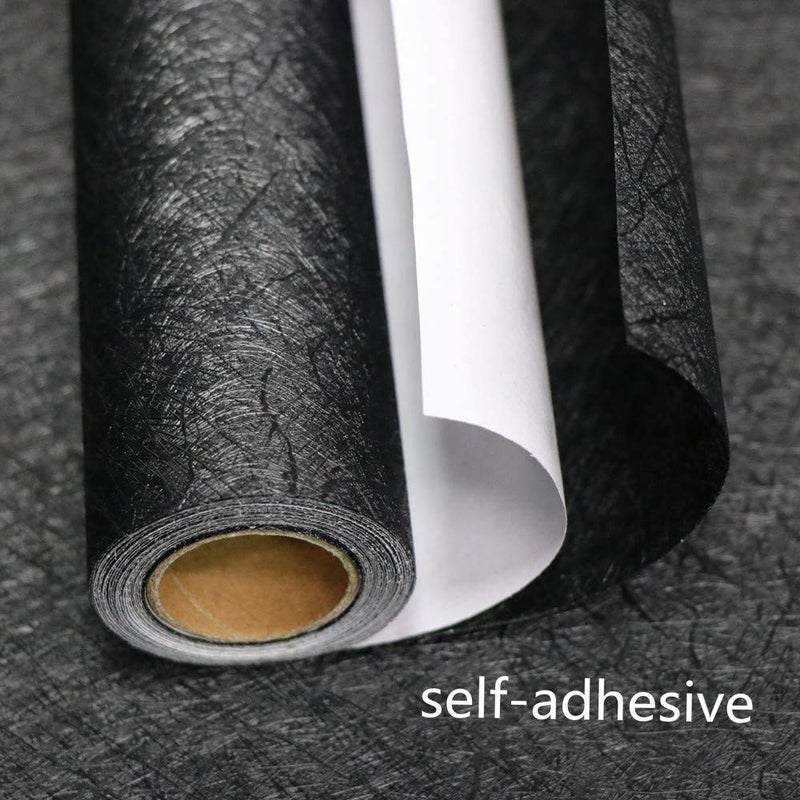 Abyssaly Black Silk Wallpaper Embossed Self Adhesive Peel and Stick Wallpaper Contact Paper Removable Waterproof Kitchen Vinyl Wrap Cabinet Furniture Textured Renter Friendly Wall Gift Paper 23.6" x 196.8" - Image 2